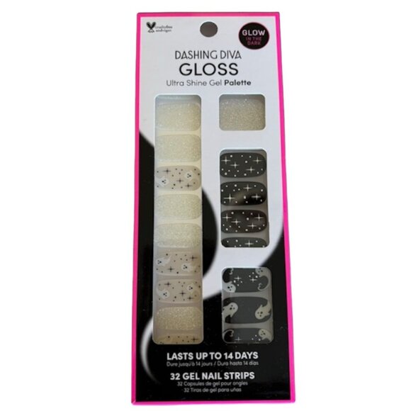 DASHING DIVA GLOSS HALLOWEEN GLOW IN THE DARK GHOSTLY TOUCH GEL NAIL PALETTE - Picture 3 of 9